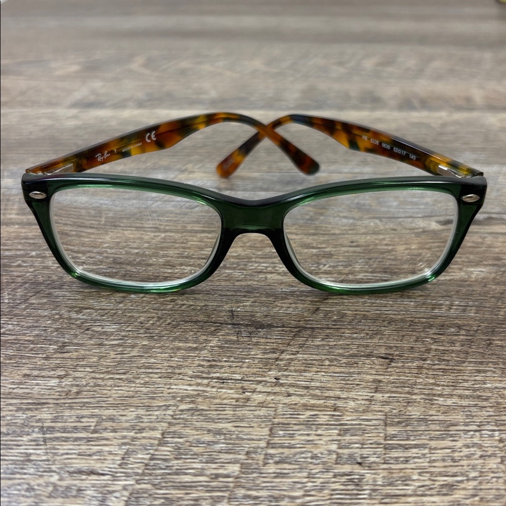 🕶 Ray-Ban RX5228 Green Optical Frames with Tortoise Temples | 53–17–140